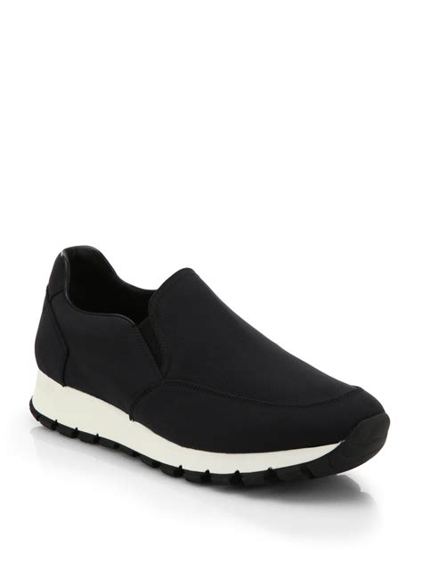 prada nylon platform sneakers|prada men's slip on sneakers.